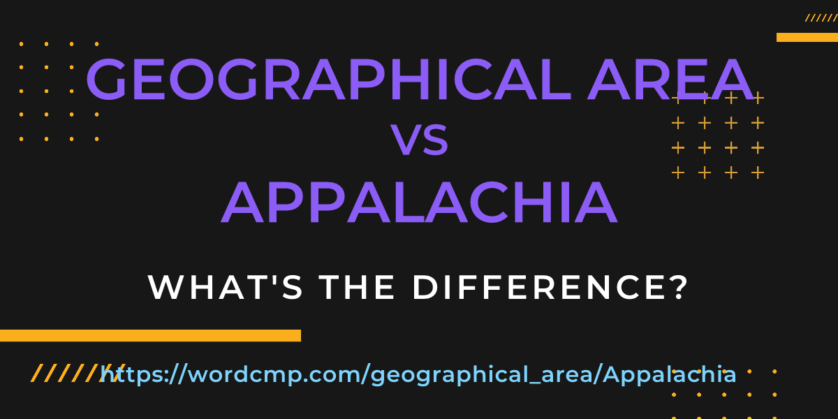 Difference between geographical area and Appalachia