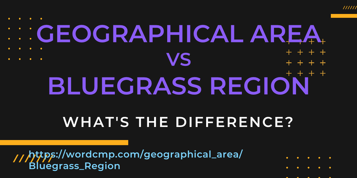 Difference between geographical area and Bluegrass Region