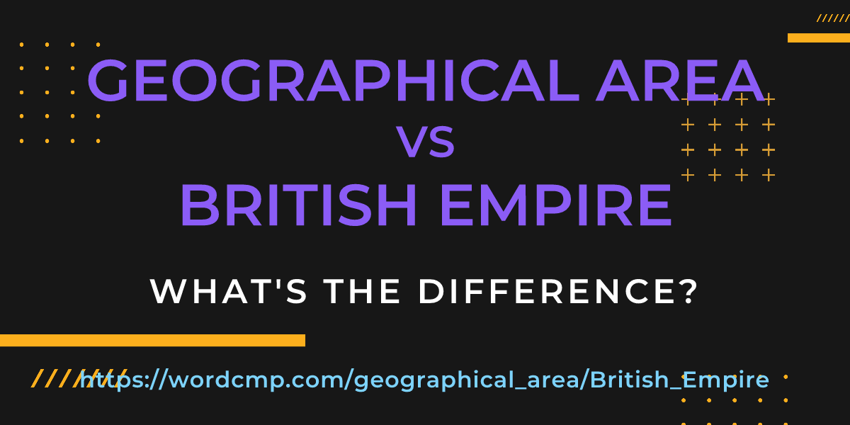 Difference between geographical area and British Empire