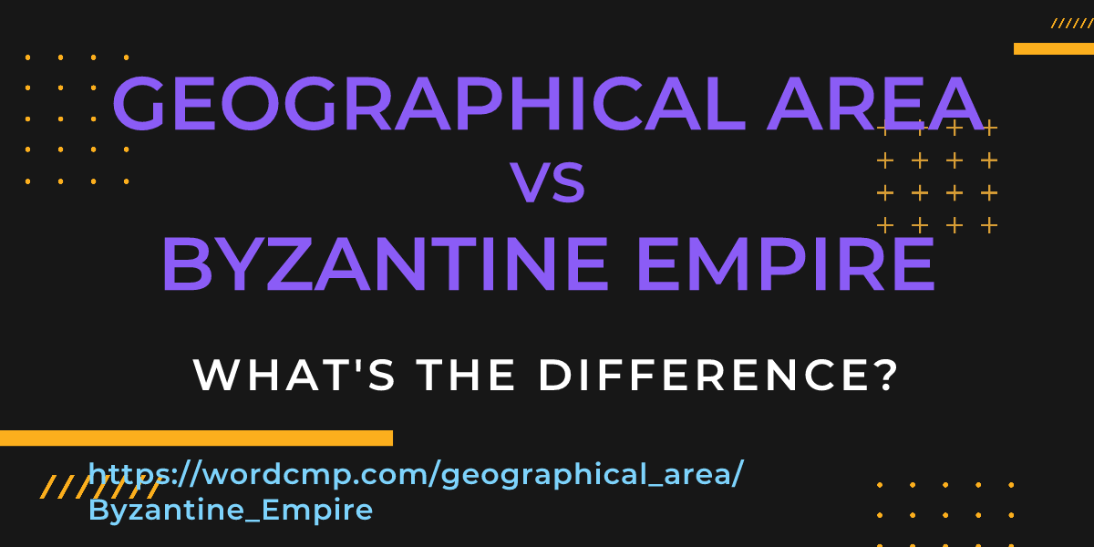 Difference between geographical area and Byzantine Empire