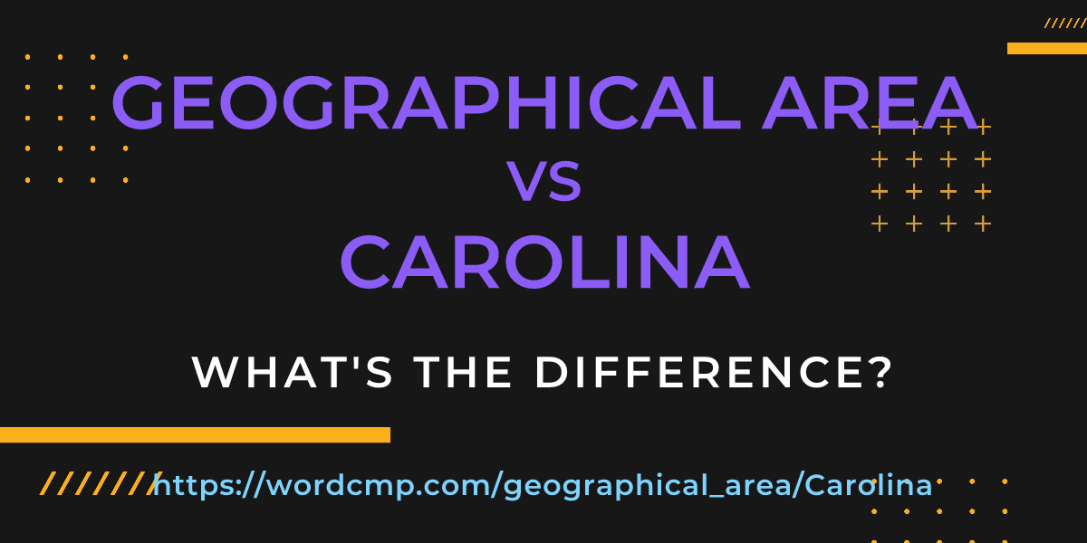 Difference between geographical area and Carolina
