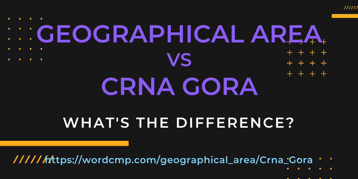 Difference between geographical area and Crna Gora