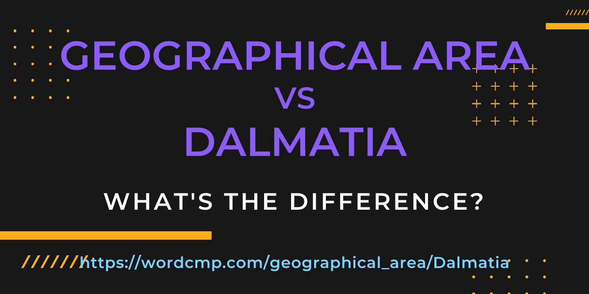Difference between geographical area and Dalmatia