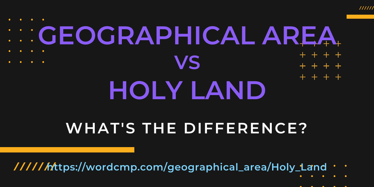 Difference between geographical area and Holy Land