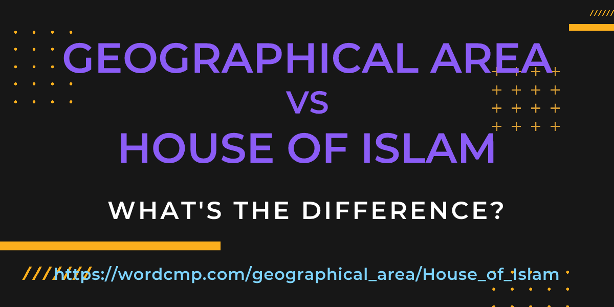Difference between geographical area and House of Islam