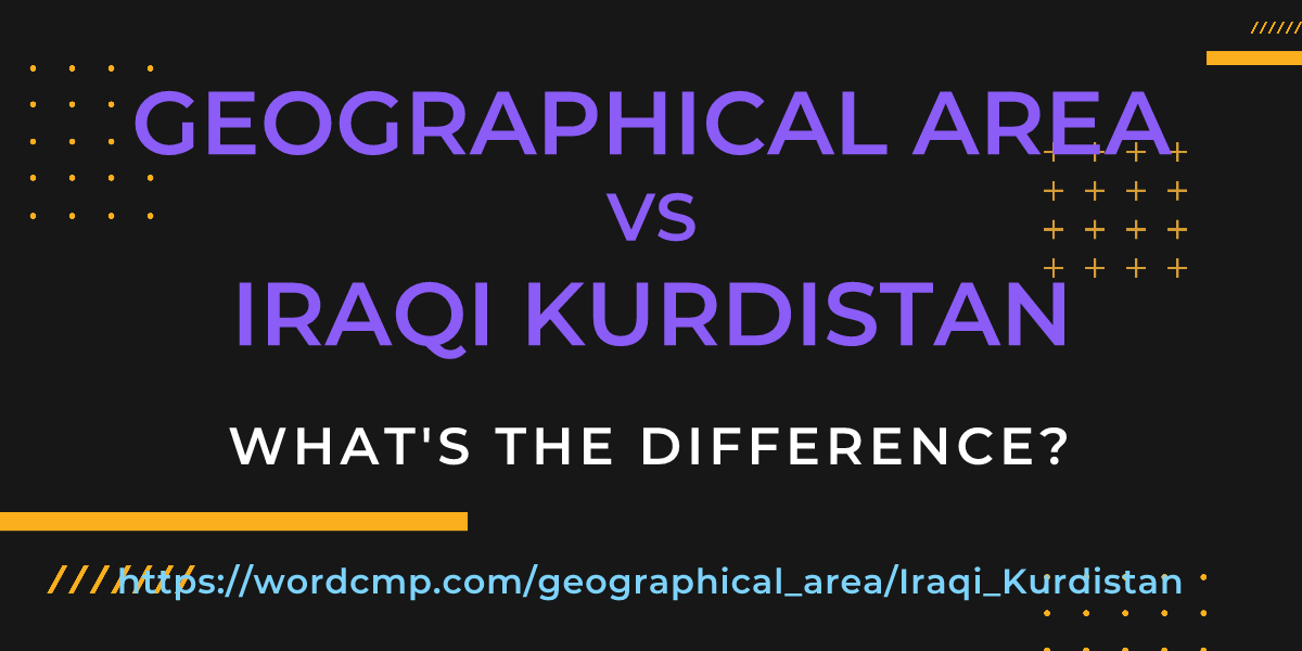 Difference between geographical area and Iraqi Kurdistan