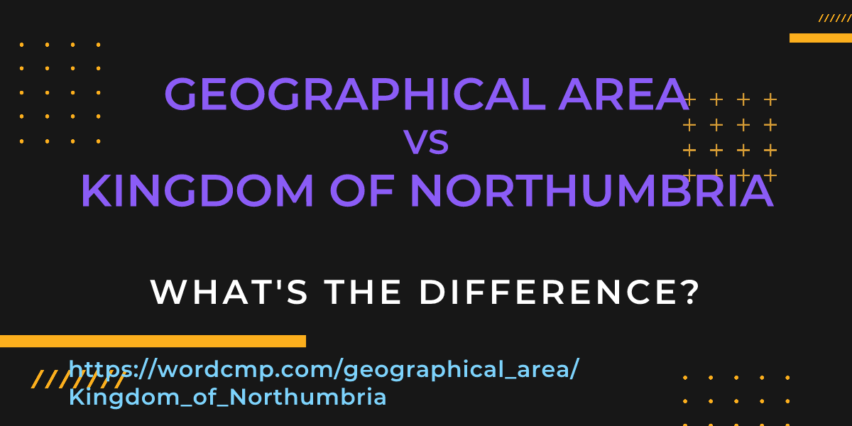 Difference between geographical area and Kingdom of Northumbria