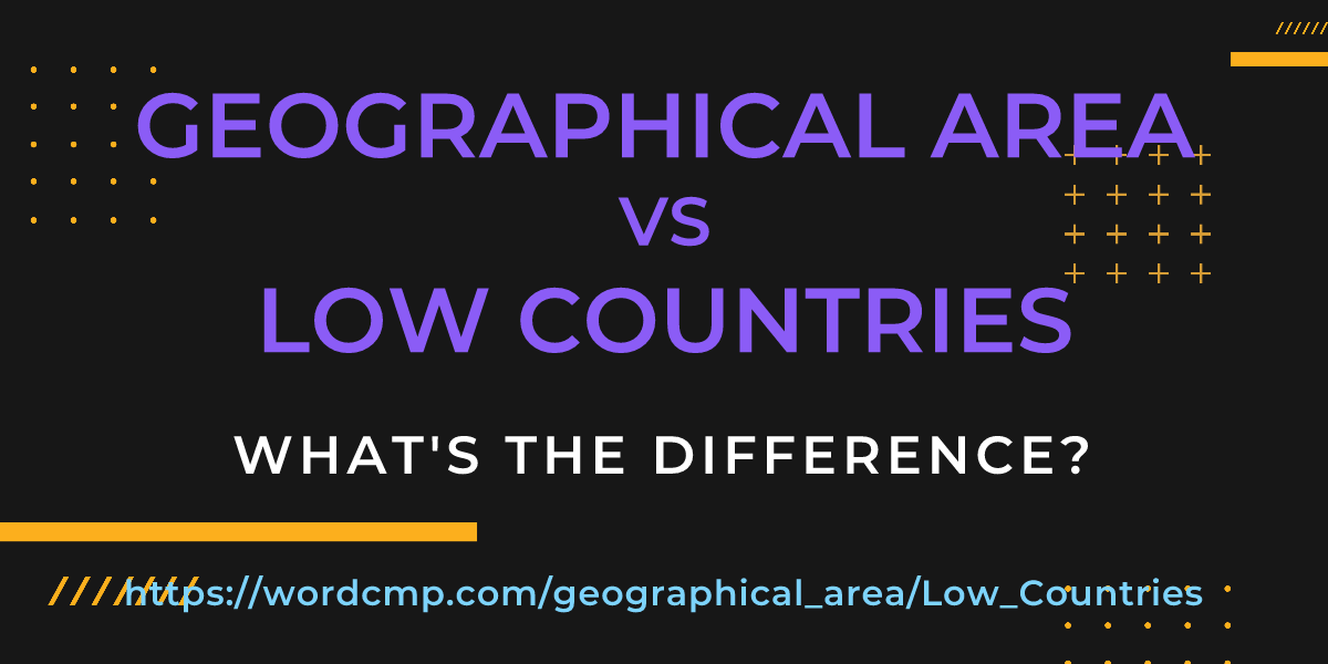 Difference between geographical area and Low Countries