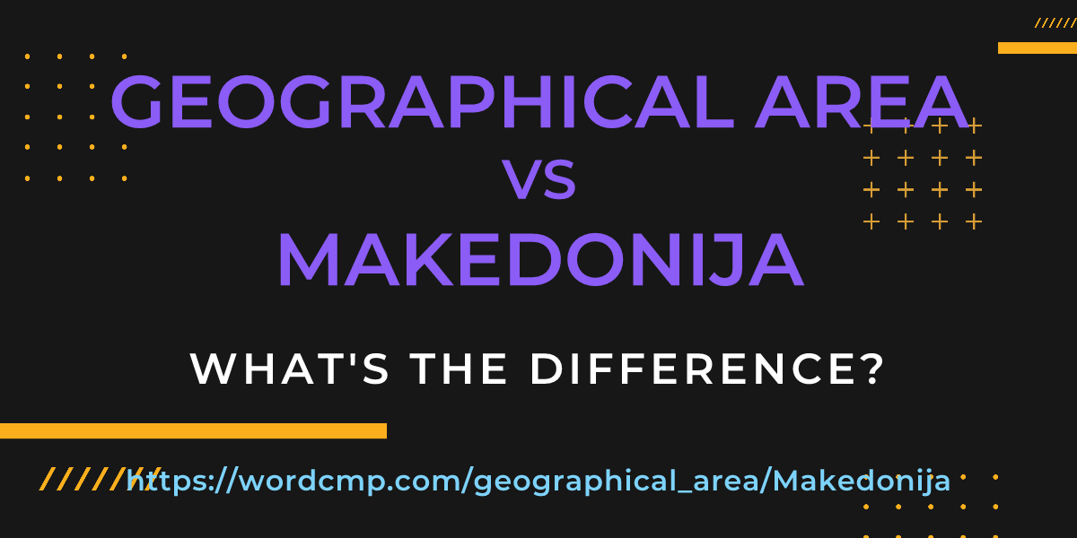 Difference between geographical area and Makedonija