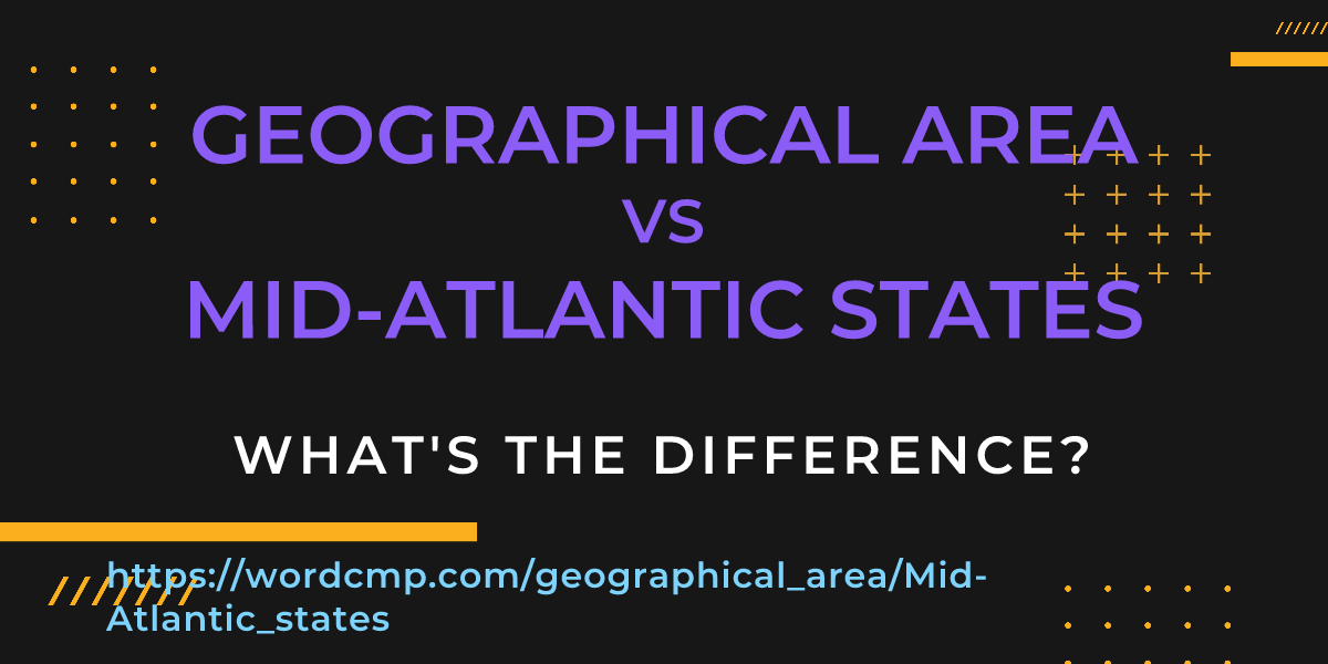 Difference between geographical area and Mid-Atlantic states