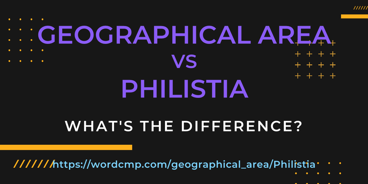 Difference between geographical area and Philistia