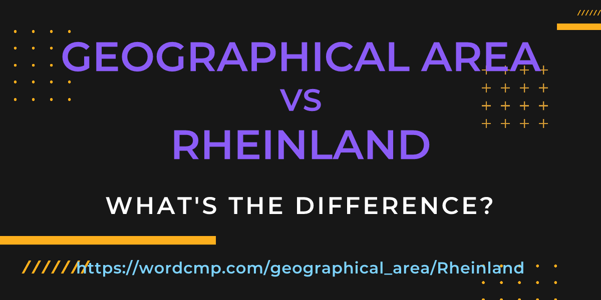 Difference between geographical area and Rheinland