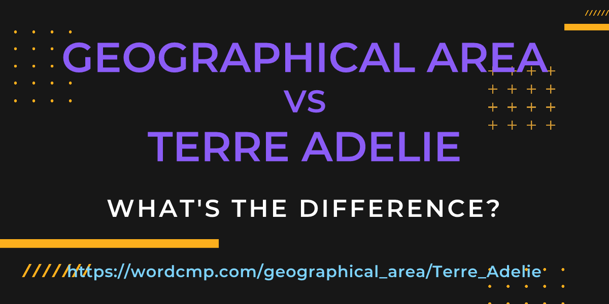 Difference between geographical area and Terre Adelie
