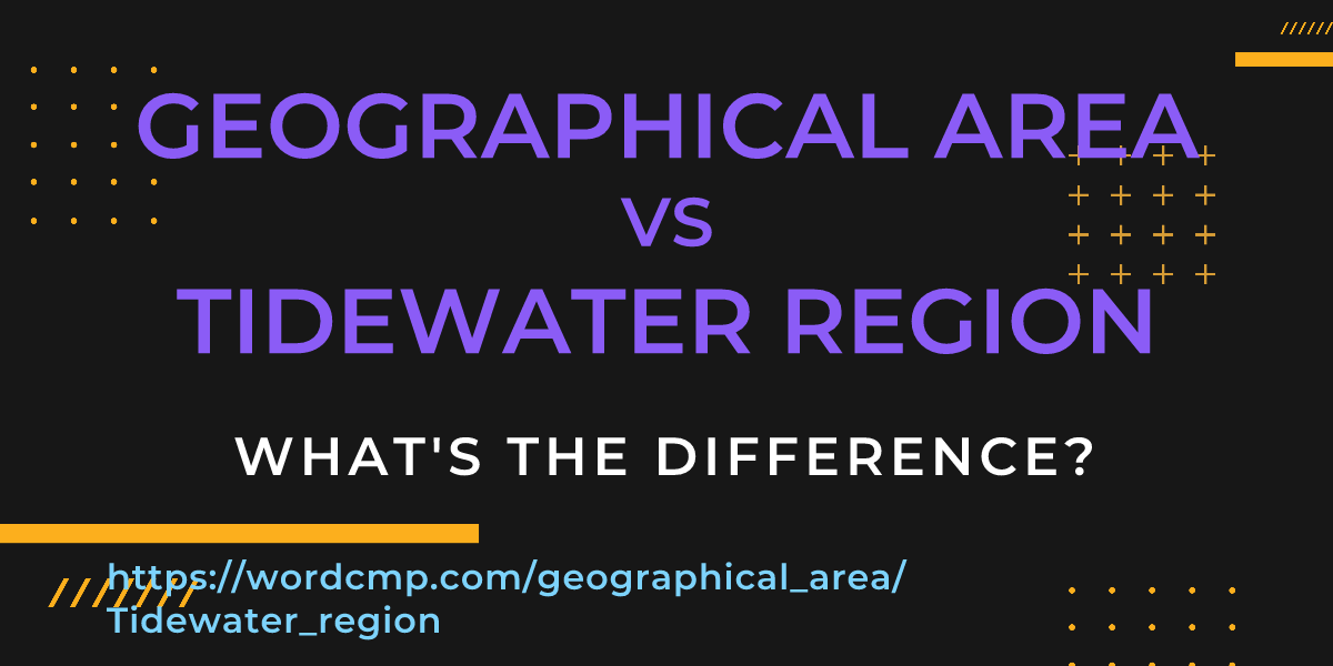 Difference between geographical area and Tidewater region