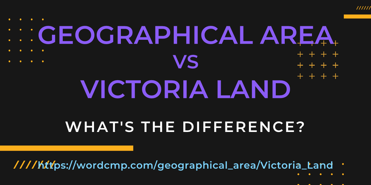 Difference between geographical area and Victoria Land