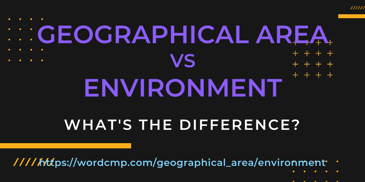 Difference between geographical area and environment