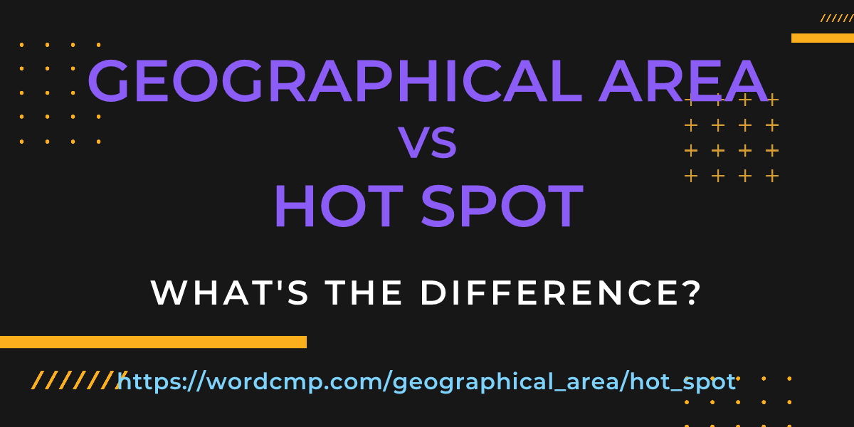 Difference between geographical area and hot spot
