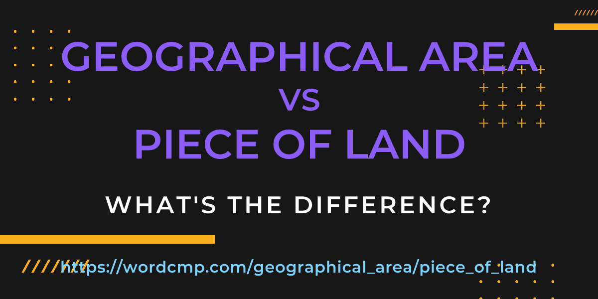 Difference between geographical area and piece of land