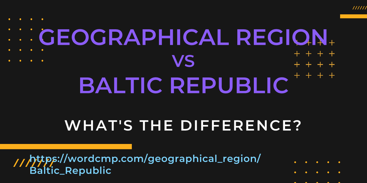 Difference between geographical region and Baltic Republic