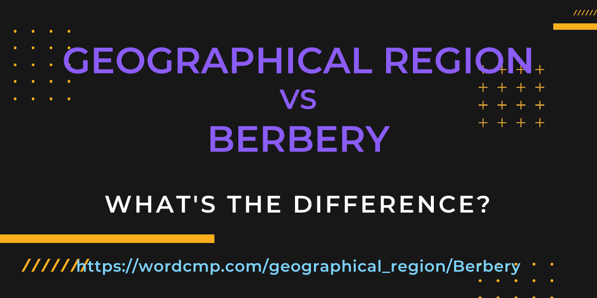 Difference between geographical region and Berbery