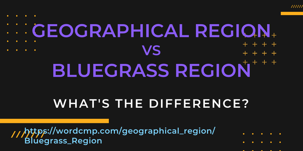Difference between geographical region and Bluegrass Region