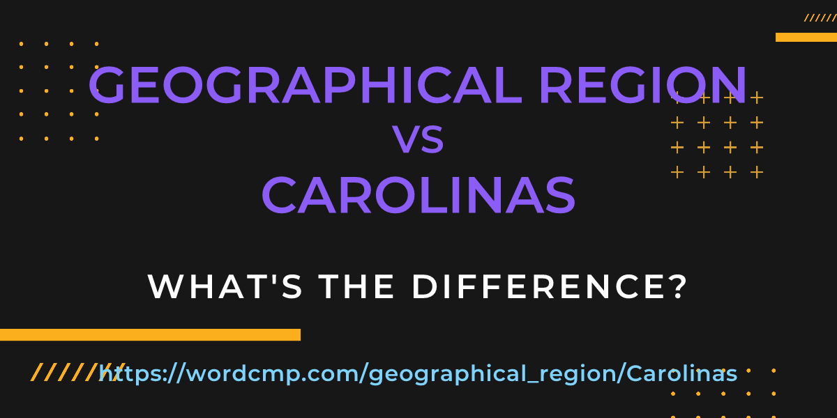 Difference between geographical region and Carolinas