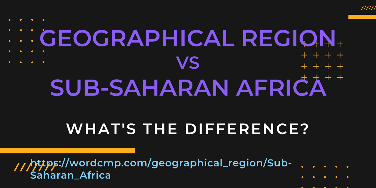 Difference between geographical region and Sub-Saharan Africa