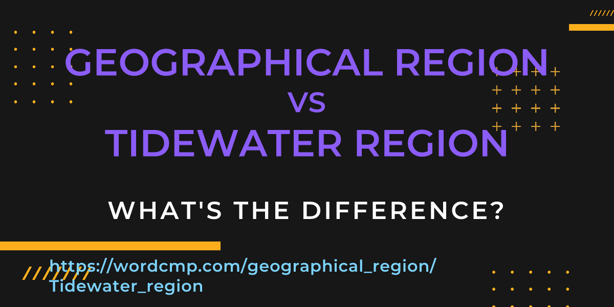 Difference between geographical region and Tidewater region
