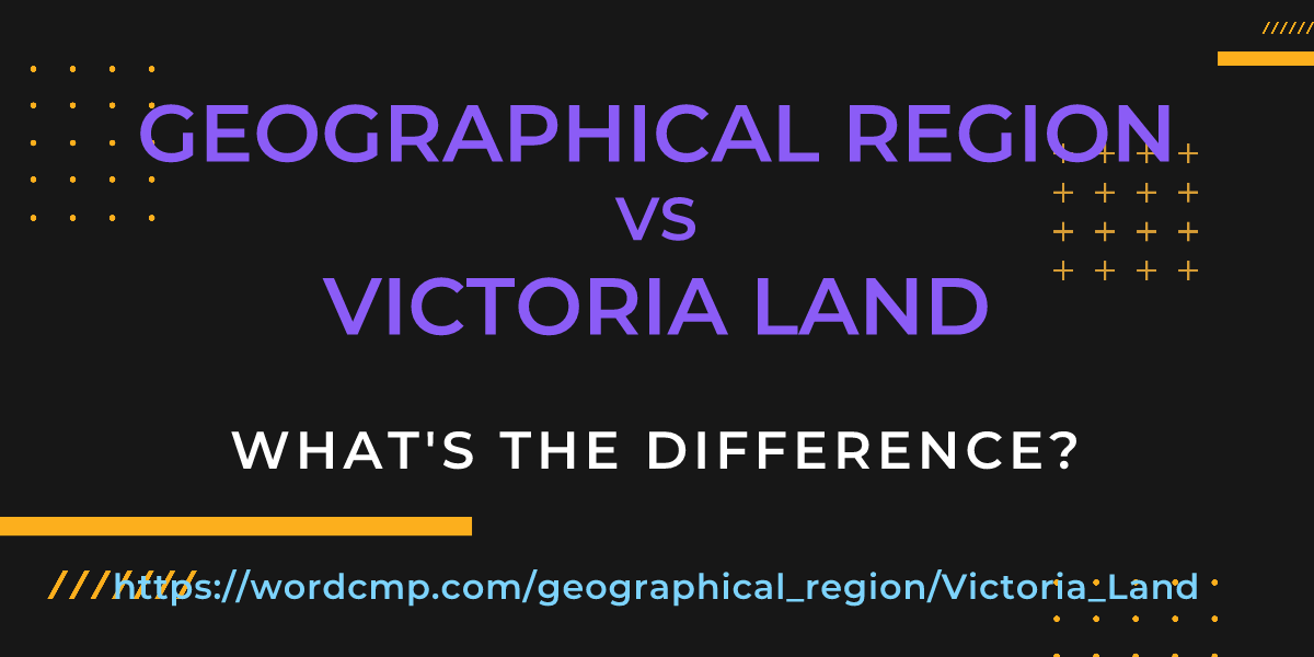 Difference between geographical region and Victoria Land