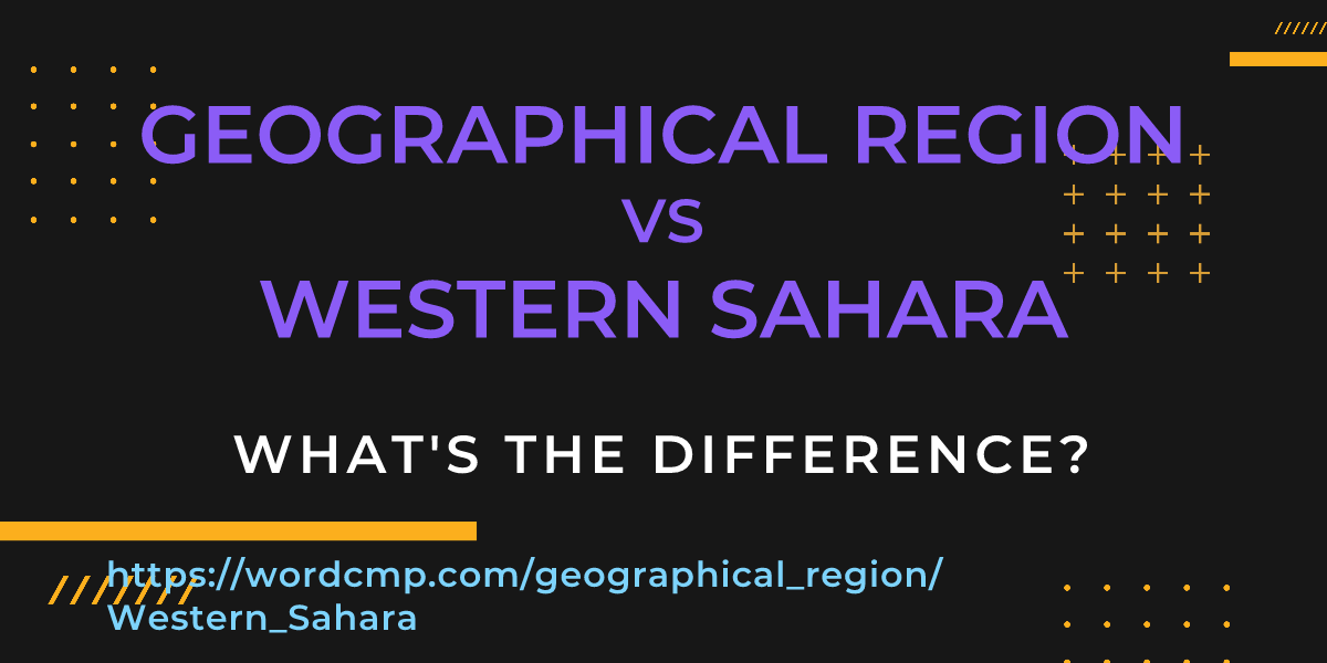 Difference between geographical region and Western Sahara
