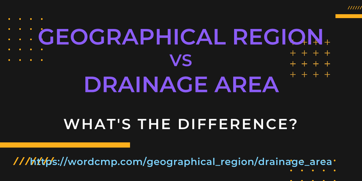 Difference between geographical region and drainage area