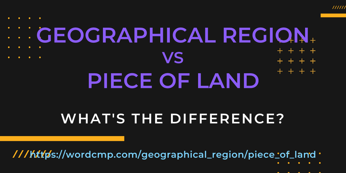 Difference between geographical region and piece of land