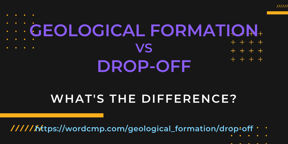 Difference between geological formation and drop-off