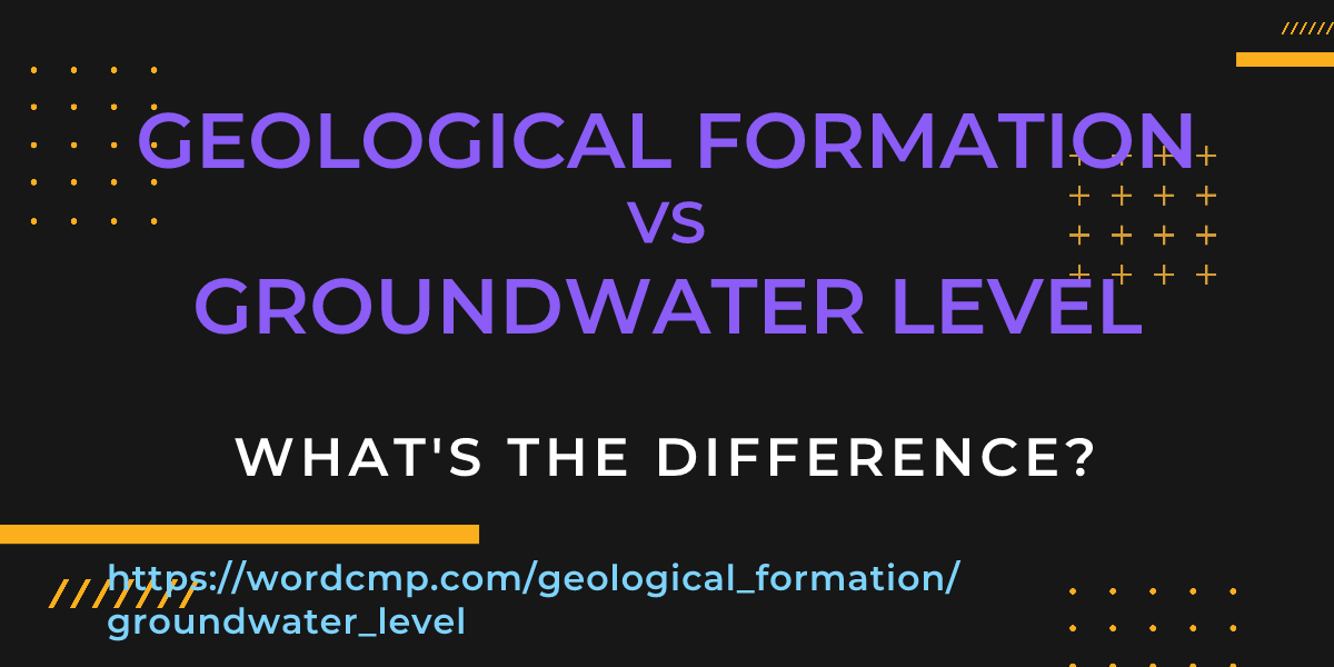 Difference between geological formation and groundwater level