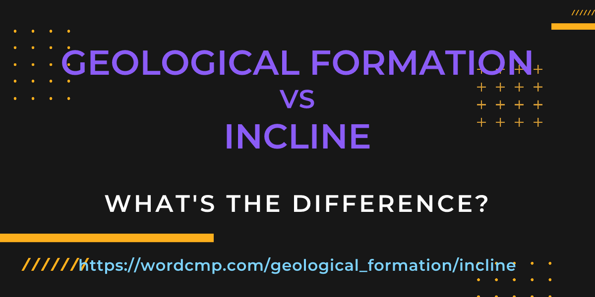 Difference between geological formation and incline