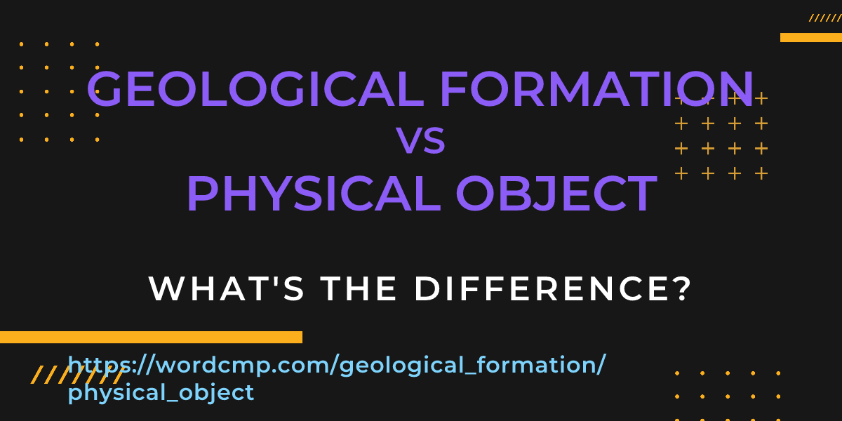 Difference between geological formation and physical object