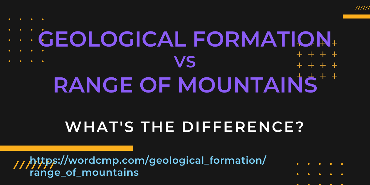 Difference between geological formation and range of mountains