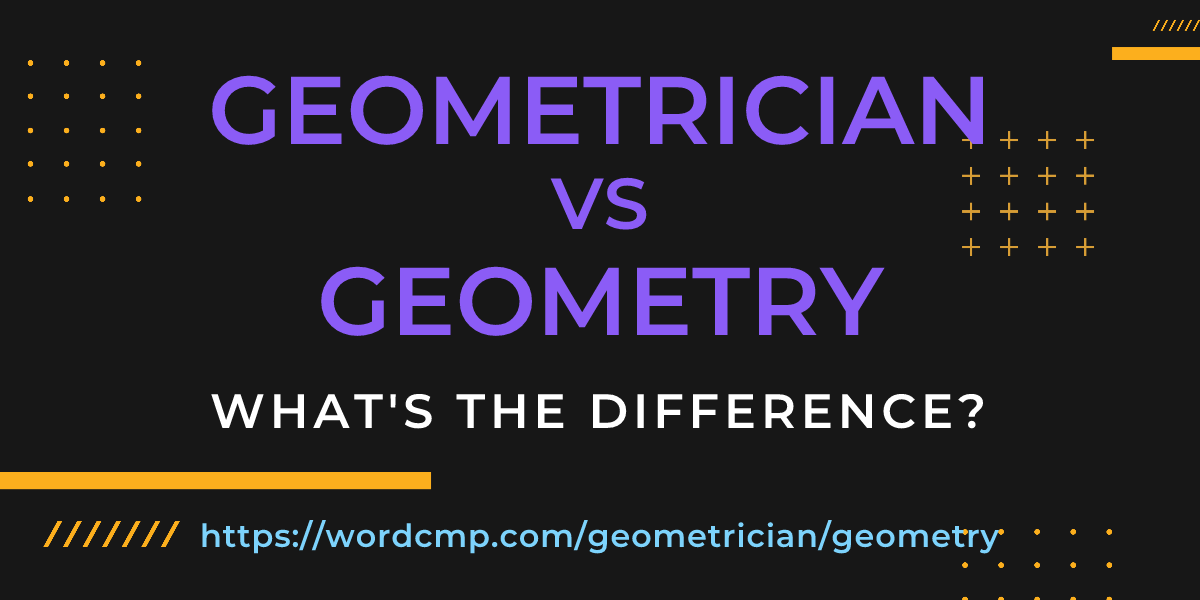 Difference between geometrician and geometry