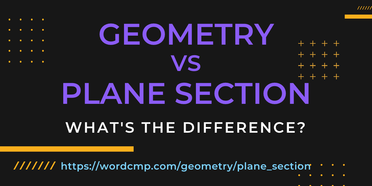 Difference between geometry and plane section