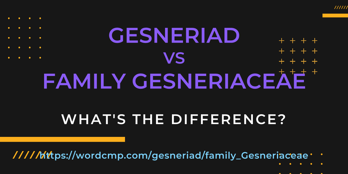Difference between gesneriad and family Gesneriaceae