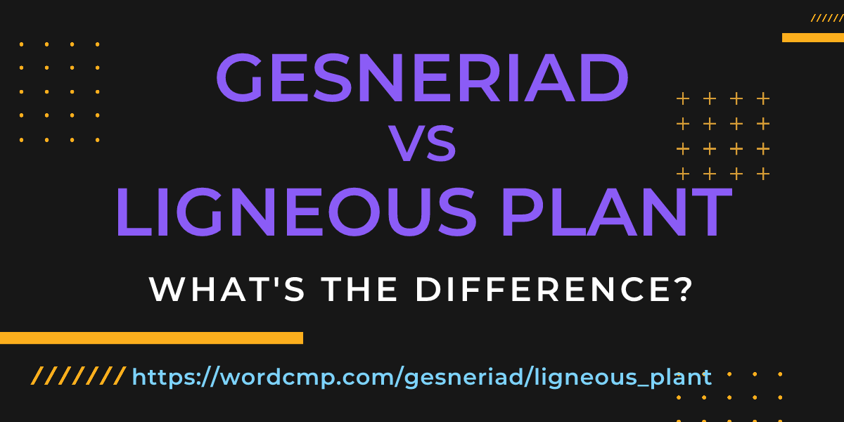 Difference between gesneriad and ligneous plant