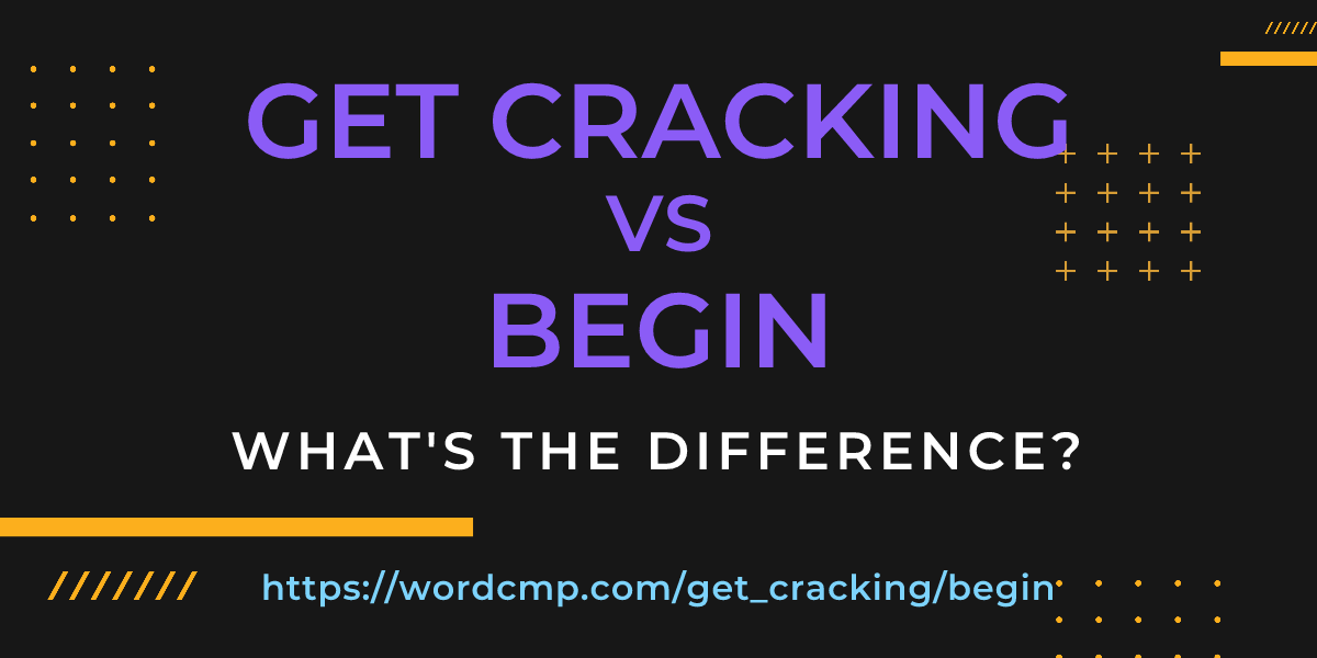 Difference between get cracking and begin