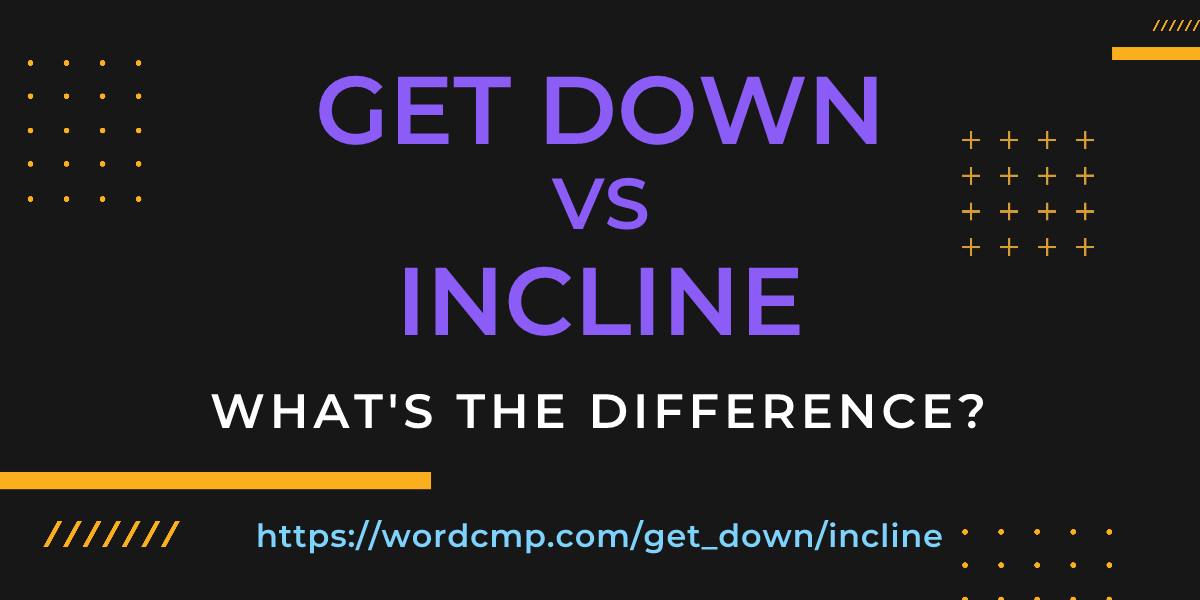 Difference between get down and incline