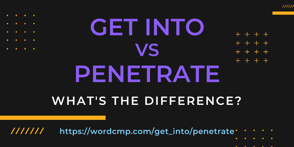 Difference between get into and penetrate