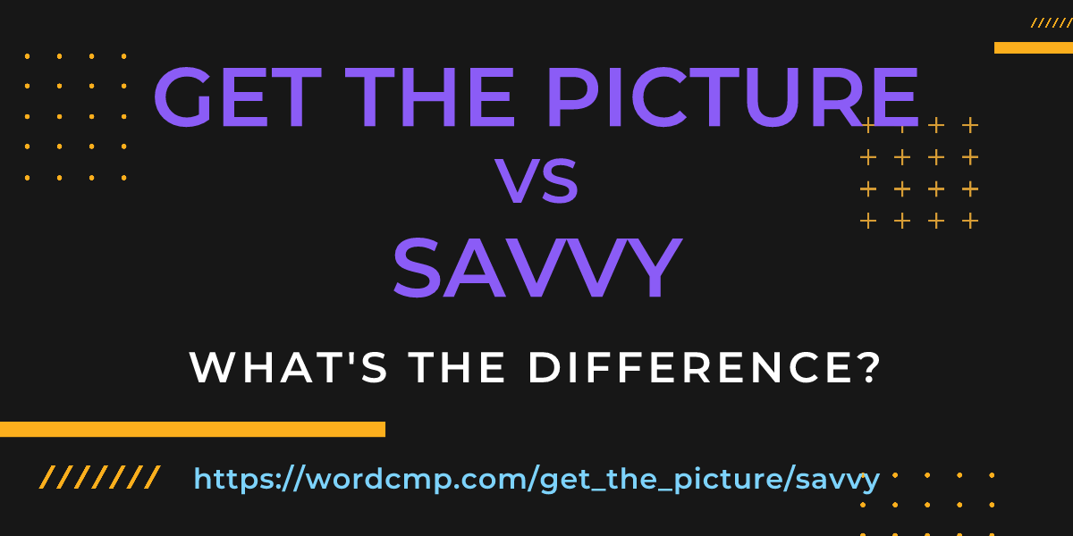 Difference between get the picture and savvy