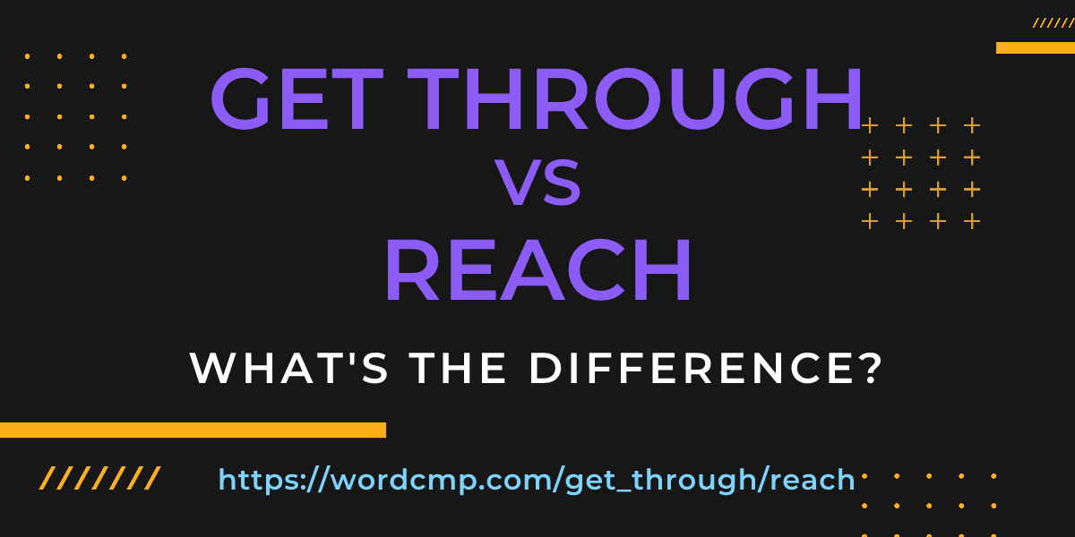 Difference between get through and reach