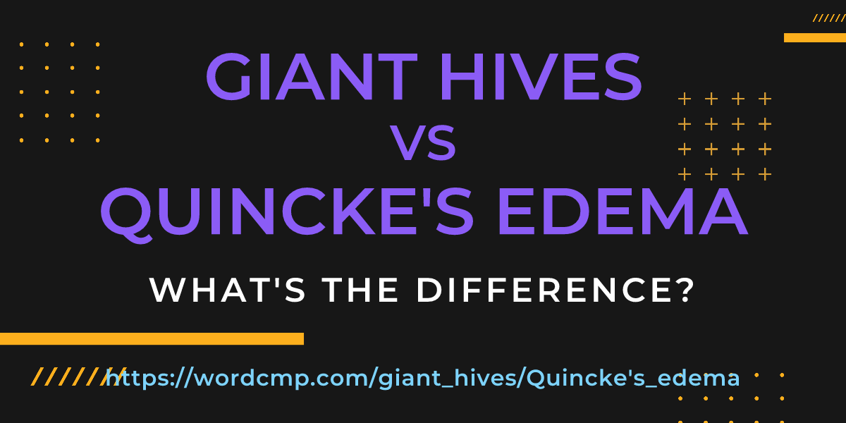Difference between giant hives and Quincke's edema