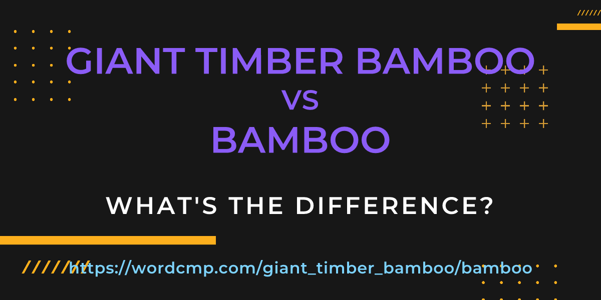 Difference between giant timber bamboo and bamboo