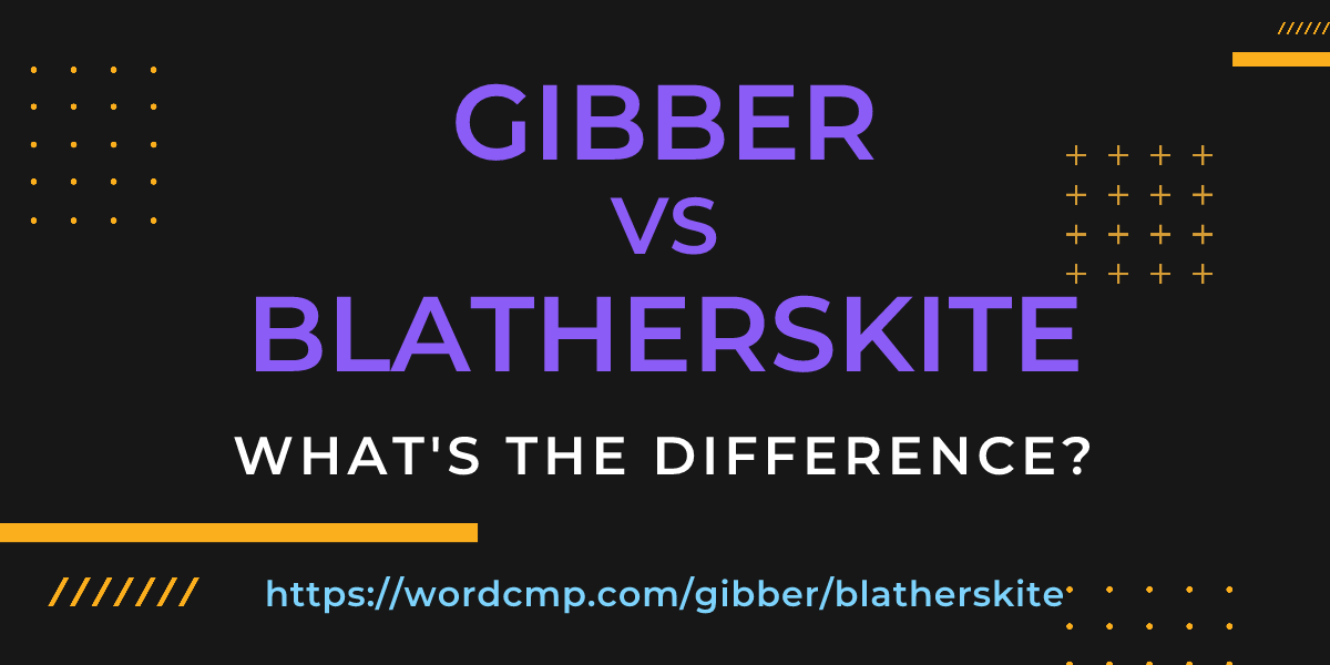 Difference between gibber and blatherskite