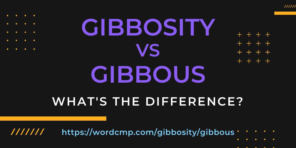 Difference between gibbosity and gibbous